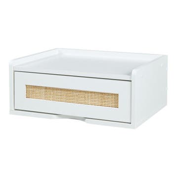 Wandrek Ljuredsø met lade 40x30x17 cm wit en rotan look [en., Verzenden, Nieuw