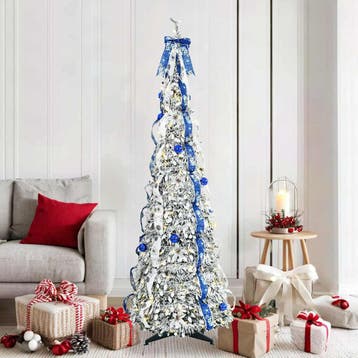 vidaXL Kunstkerstboom met 150 LED met standaard Wit 180 cm, Verzenden, Nieuw