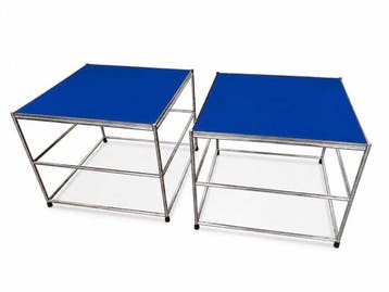 Bijzettafel (2) - Roestvrij staal - 2 x bijzettafel -
