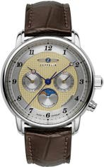 Zeppelin 8536-5 Friedrichshafen maanfase horloge, Overige merken, Staal, Verzenden, Polshorloge