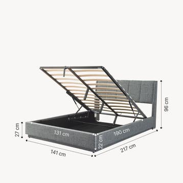 Tweepersoonsbed Tröstiar met matras en LED 140x200 cm antrac, Verzenden, Nieuw
