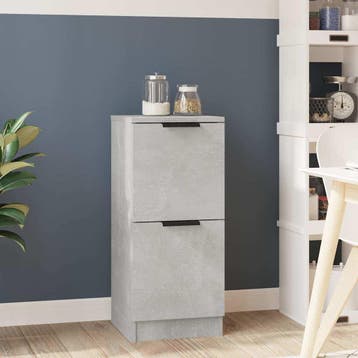 vidaXL Dressoir 30x30x70 cm bewerkt hout betongrijs, Minder dan 50 cm, Verzenden, Nieuw, 25 tot 50 cm