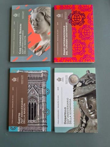 San Marino. 2 Euro 2016/2018 (4 coincards) (Zonder