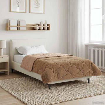 vidaXL Winter Dekbed Taupe 155 x 200 cm Microfiber en Teddy, Verzenden, Nieuw