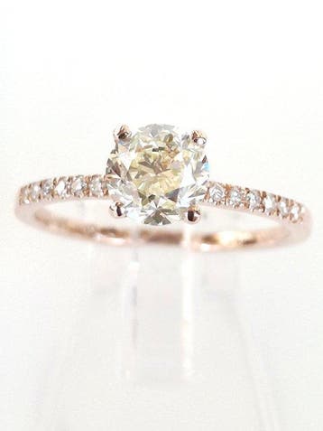 Ring - 14 karaat Roségoud - 1.06ct. tw. Diamant (Natuurlijk), Nieuw