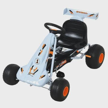 Traptractor Go-Kart Lichtblauw met Handrem en Verstelbare Zi, Sport en Fitness, Verzenden, Nieuw