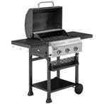 Gasgrill 9 KW 3 Branders BBQ Grillwagen Roestvrij Staal Incl, Verzenden