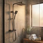 Douchekraan Set Mat Zwart | Messing | Scherpe Prijs, Ophalen of Verzenden, Nieuw, Steen, Douche