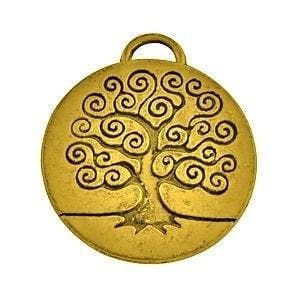 10 x DQ metalen bedel levensboom Antiek Goud 27x23 mm, Ophalen of Verzenden, Nieuw, Bedel