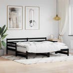 Massief Grenen Bedbank Zwart | Laatste Stuk!, Huis en Inrichting, Verstelbaar, Ophalen of Verzenden, 80 cm, Functioneel