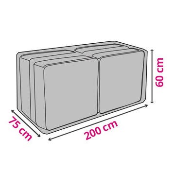 Tuinkussenhoes | Perel | 200 x 75 x 60 cm (PP, Grijs), Verzenden, Nieuw