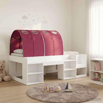 vidaXL Hoge Bedframe voor Kinderen met Opslag 3 st Wit en, Verzenden, Nieuw, Wit, Hout