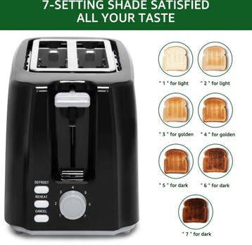 Broodrooster - Toaster - 2 sleuven - 750W - Zwart, Verzenden, Zo goed als nieuw