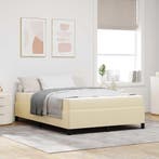 vidaXL Boxspringbed Crème 160 x 200 cm Stof, Verzenden, Nieuw, Crème, Stof
