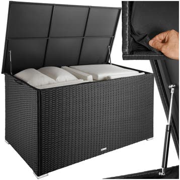 Kussenbox Oslo met aluminium frame 145x82,5x79,5cm - zwart, Verzenden, Nieuw
