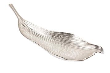 Handgemaakte decoratieve kom ABSTRACT BLAD 65cm zilver, Ophalen of Verzenden, Nieuw