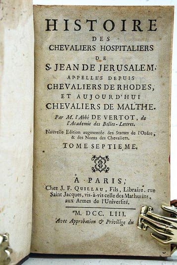M. LAbbé de Vertot - Histoire des Chevaliers hospitaliers