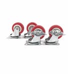 Benson Zwenkwielen set - geremd en ongeremd - 50 mm - roo..., Ophalen of Verzenden, Nieuw