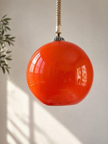 Plafondlamp - Ruimtevaarttijdperk - Glas, Chroom - Hanglamp