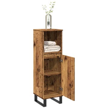 vidaXL Badkamerkast 30x30x100 cm bewerkt hout oud, Verzenden, Nieuw