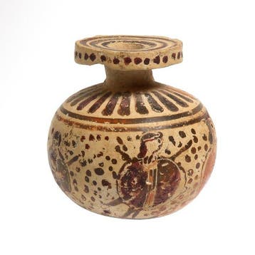 Oudgrieks, Korinthisch Terracotta Beschilderde aryballos met