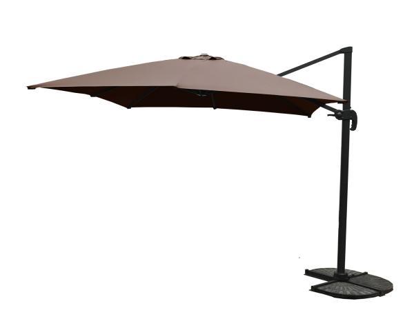 Veiling - Hangende parasol taupe / sandy - 300x400 cm, Tuin en Terras, Parasols