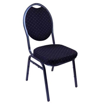Banketstoel | STACKCHAIR | Stof/Metaal | Black | Grijs Frame, Verzenden, Nieuw in verpakking