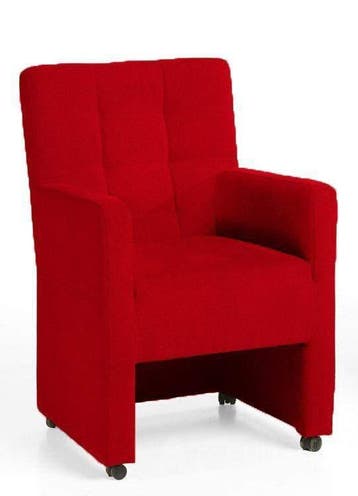 Eetkamerstoel Peter - eetkamerstoelen - Rood, Nieuw, Rood, Stof