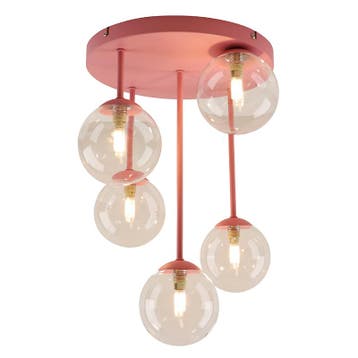 Design plafondlamp roze, Stacy, Ophalen of Verzenden, Nieuw, Glas