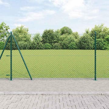 vidaXL gaashek met betonnen voetstuk 25 x 1,2 m PVC-Coated, Verzenden, Nieuw, IJzer