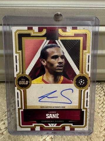 2023/24 Topps Finest Leroy Sane Gesigneerde kaart,, Verzamelen, Stickers, Nieuw
