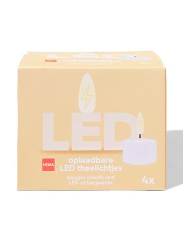HEMA Oplaadbare theelichtjes - 4 stuks, Verzenden, Nieuw