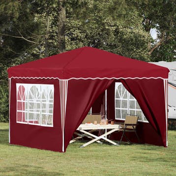 vidaXL Pop-up partytent 288 x 288 x 245 cm Bordeauxrood, Tuin en Terras, Verzenden, Nieuw, Partytent