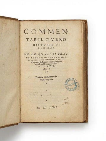 G. Sleidano - Commentarii dello stato della Religione et