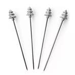 Anovi Tapasprikkers met Kerstboomontwerp – Zilvertin – 8, Ophalen of Verzenden, Nieuw, Zilver, Bestekset