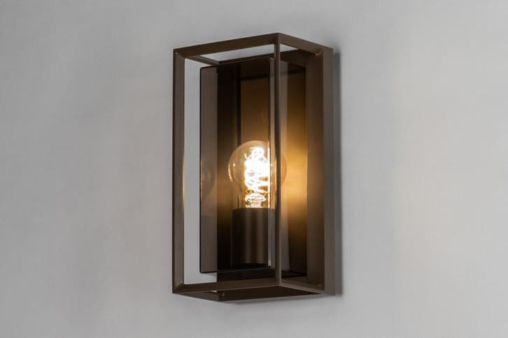 Rietveld Wandlampen - Bruin - Kunststof, Metaal, Aluminium, Huis en Inrichting, Lampen | Wandlampen, Verzenden