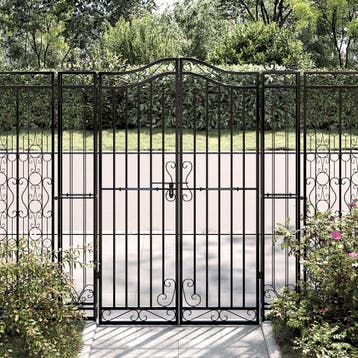 vidaXL Poort 121x8x150 cm smeedijzer zwart, Verzenden, Nieuw