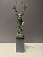 sculptuur, Rzeba jele z brzu - 30 cm - Gepatineerd brons