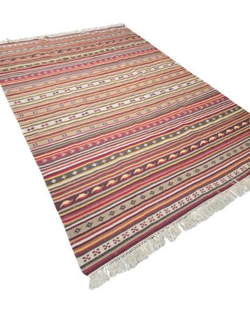 Tribal Kelim Turkije 240x170 handgeweven wollen vloerkleed, Huis en Inrichting, Blauw, 200 cm of meer,  Perzisch tapijt kelim killim wollen vloerkleed handgeknoopt 