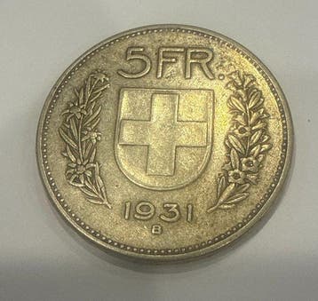 Zwitserland. 5 Francs 1931 (Zonder minimumprijs), Postzegels en Munten, Munten | Europa | Niet-Euromunten