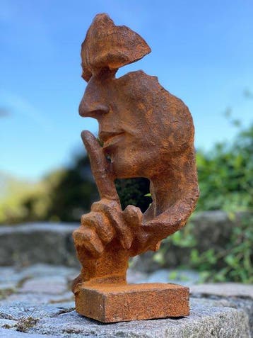 Sculptuuur voor buiten, Tuinbeeld stilte - 30 cm -