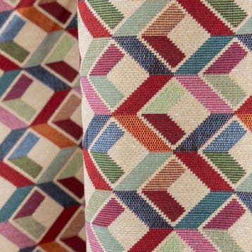 BA009 - Stof met geometrisch 3D-diamantmotief - Zwaar -, Antiek en Kunst