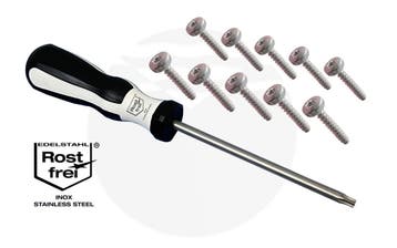 RVS A4 Torx Voetbandschroeven en RVS T30 Schroevendraaier, Watersport en Boten, Verzenden, Nieuw, Overige merken, Complete set