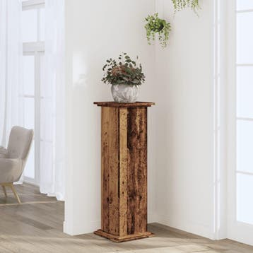 vidaXL Plantenstandaard 33x33x100 cm bewerkt hout oud, Verzenden, Nieuw