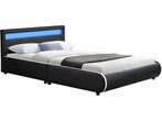 Juskys Sevilla - Gestoffeerd bed - 140 x 200 cm - LED, Verzenden, Nieuw