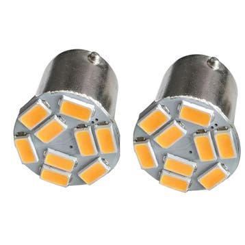ORANJE - BA15S - LED - 9 SMD - 1156 - 12V, Hobby en Vrije tijd, Ophalen of Verzenden, Nieuw