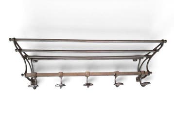 Kapstok - Nikkel in zilver - Met hoedenplank, Antiek en Kunst