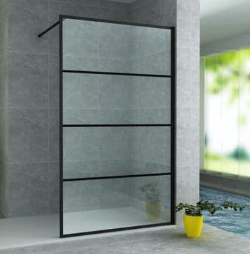 Creavit Aloni Inloopdouchewand – 120 x 200 cm – Mat Zwart, Ophalen of Verzenden, Nieuw, Glas, Bad
