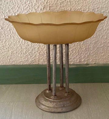 Fruitschaal - Etagère Art Déco Origineel 1930 Geëtst Glas