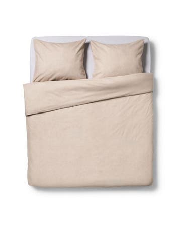 HEMA Dekbedovertrek 200x200/220cm flanel melange greige, Verzenden, Nieuw, Grijs